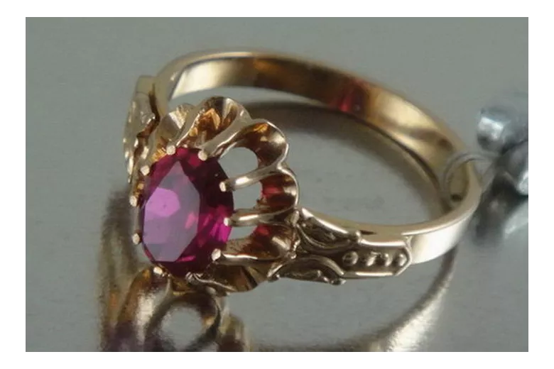 Руска съветска роза 14k 585 злато Александрит Рубин Смарагд Сапфир Циркон пръстен vrc149