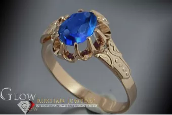 Anillo de oro rosa soviético ruso 14K Alejandrita Rubí Esmeralda Zafiro Zircón 585 vrc149