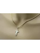 Amarillo 14k oro cruz católica cadena de serpiente ctc025yw &cc020y