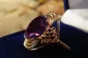 Russian Soviet Rose Gold Ring 14K Alexandrite Ruby Emerald Sapphire Zircon 585 vrc170