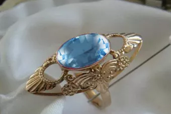 Russian Soviet rose 14k 585 gold Alexandrite Ruby Emerald Sapphire Zircon ring  vrc174