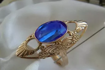 Σοβιετικό 14k 585 χρυσό Ρωσικό ροζ χρυσό δαχτυλίδι με Αλεξανδρίτη Ρουβίνι Σαφίρη Σμαράγδα Ζυρκόνια vrc174