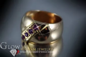 Russian Soviet rose 14k 585 gold Alexandrite Ruby Emerald Sapphire Zircon ring  vrc175