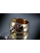 Radziecki 14k 585 złoty Rosyjski pierścionek z różowego złota z Aleksandrytem Rubinem Szafirem Szmaragdem Cyrkonią vrc175