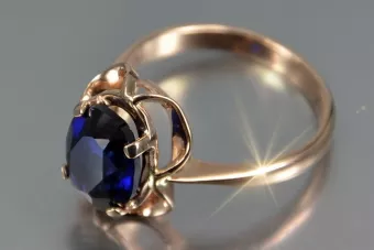 Bague Russe Soviétique Rose Or 14K Alexandrite Rubis Émeraude Saphir Zircon 585 vrc206
