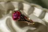 Russian Soviet Rose Gold Ring 14K Alexandrite Ruby Emerald Sapphire Zircon 585 vrc215