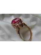 Russian Soviet rose 14k 585 gold Alexandrite Ruby Emerald Sapphire Zircon ring  vrc224