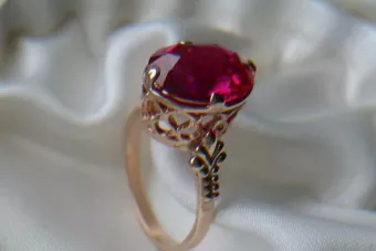 Vintage Rose Gold Ring 14K Alexandrite Ruby Emerald Sapphire Zircon 585 vrc224