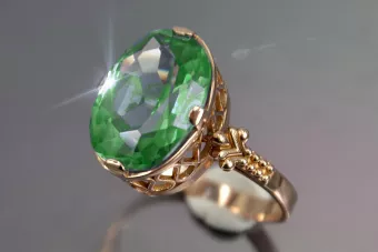 Inelul sovietic rus de aur roz 14K Alexandrite Ruby Emerald Safir Zircon 585 vrc224