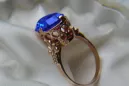 Russian Soviet rose 14k 585 gold Alexandrite Ruby Emerald Sapphire Zircon ring  vrc224