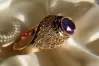 Russian Soviet Rose Gold Ring 14K Alexandrite Ruby Emerald Sapphire Zircon 585 vrc226