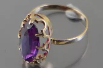 Vintage rose 14k 585 gold Alexandrite Ruby Emerald Sapphire Zircon ring  vrc253
