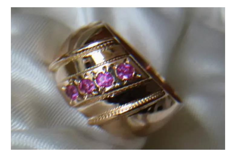 Russian Soviet rose 14k 585 gold Alexandrite Ruby Emerald Sapphire Zircon ring  vrc280
