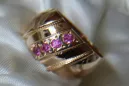 Russian Soviet rose 14k 585 gold Alexandrite Ruby Emerald Sapphire Zircon ring  vrc280