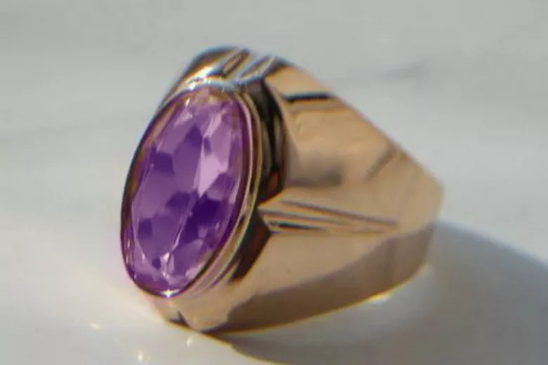 Russian Soviet rose 14k 585 gold Alexandrite Ruby Emerald Sapphire Zircon ring  vrc296