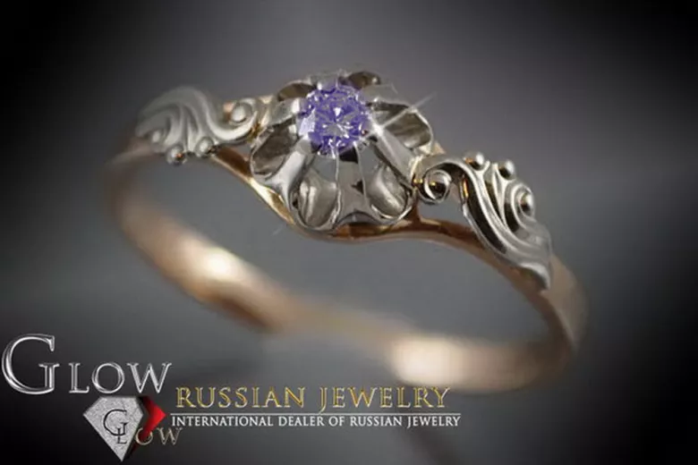 Sovietic rus a crescut 14k 585 aur Alexandrite Ruby Emerald Safir Zircon inel vrc303