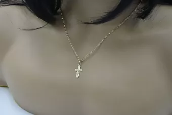 Cruz ortodoxa de oro con cadena ★ zlotychlopak.pl ★ Muestra de oro 585 333 Precio bajo