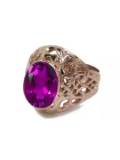 Russisch Sowjetrosa 14 Karat 585 Gold Alexandrit Rubin Smaragd Saphir Zirkon Ring vrc347