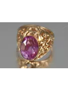 Radziecki 14k 585 złoty Rosyjski pierścionek z różowego złota z Aleksandrytem Rubinem Szafirem Szmaragdem Cyrkonią vrc347