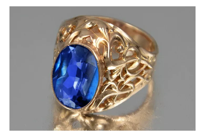 Russisch Sowjetrosa 14 Karat 585 Gold Alexandrit Rubin Smaragd Saphir Zirkon Ring vrc347
