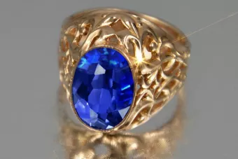 Russian Soviet rose 14k 585 gold Alexandrite Ruby Emerald Sapphire Zircon ring  vrc347