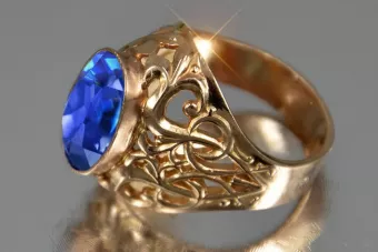 Russian Soviet rose 14k 585 gold Alexandrite Ruby Emerald Sapphire Zircon ring  vrc347