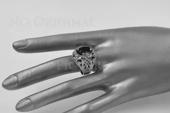 Sovietų 14k 585 aukso Rusijos rožinio aukso žiedas su Aleksandrinu Rubinu Sapiru Smaragdu Zirkonija vrc347