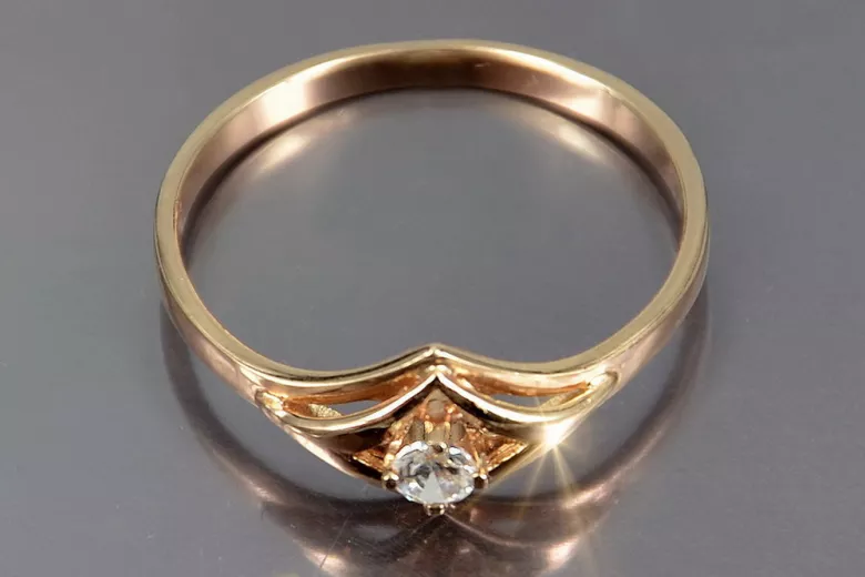 Radziecki 14k 585 złoty Rosyjski pierścionek z różowego złota z Aleksandrytem Rubinem Szafirem Szmaragdem Cyrkonią vrc351