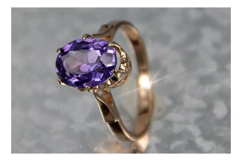 Sovietic rus a crescut 14k 585 aur Alexandrite Ruby Emerald Safir Zircon inel vrc354