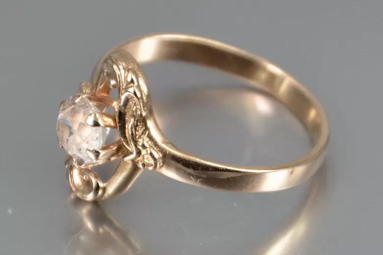 Russisch Sowjetrosa 14 Karat 585 Gold Alexandrit Rubin Smaragd Saphir Zirkon Ring vrc358