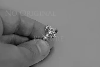 Soviet 14k 585 Zlatý ruský Ring of Pink Gold s Alexandryt Rubin Sapphire Emerald Zirkón VRC358