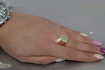 Russian Soviet rose pink 14k 585 gold Vintage ring vrn012