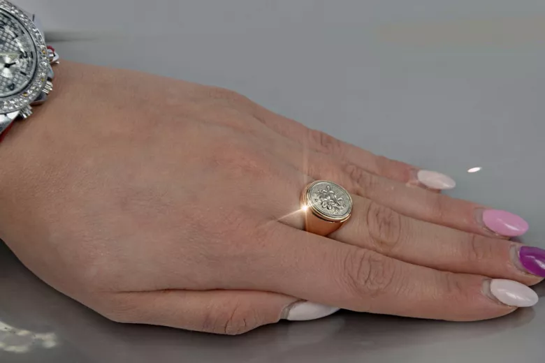 Russian Soviet rose pink 14k 585 gold Vintage ring vrn012