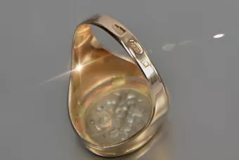 Russian Soviet rose pink 14k 585 gold Vintage ring vrn012