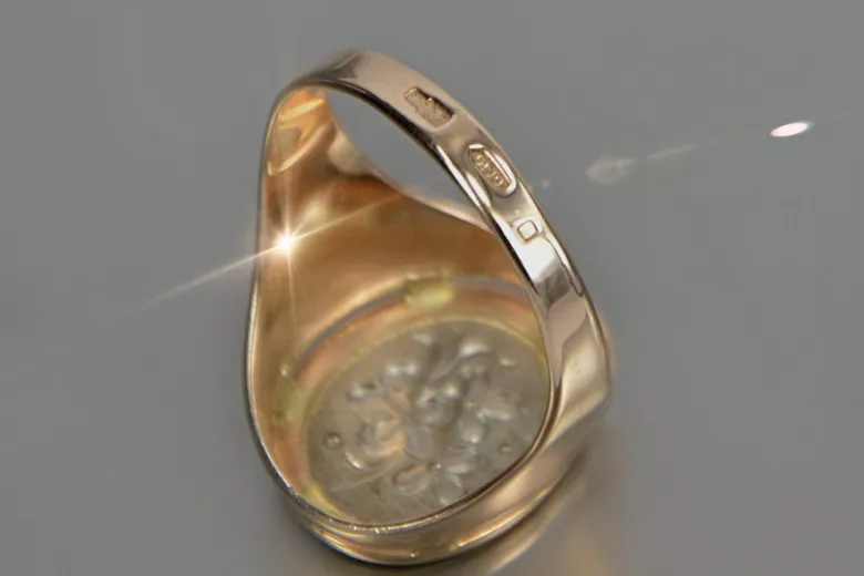 Russian Soviet rose pink 14k 585 gold Vintage ring vrn012