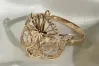 Russian Soviet rose pink 14k 585 gold Vintage ring vrn035