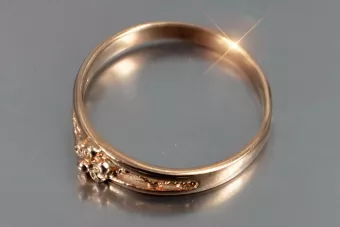 Sovietinis 14k 585 aukso Rusijos rožinio aukso žiedas vrn187