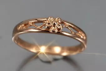 Ruso soviético rosa rosa 14k 585 oro Anillo vintage vrn187