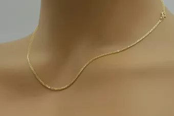 Жълто бяло 585 14k двуцветно злато Spiga верига cc036yw