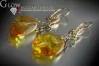 Vintage silver rose gold plated 925 Amber earrings veab003