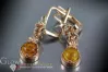 Vintage silver rose gold plated 925 Amber earrings veab008