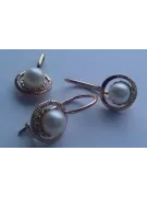 Russian rose pink Soviet 14k 585 gold pearl earrings