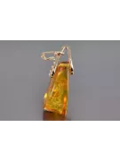 Rose soviétique russe 14k 585 pendentif ambre or vpab002