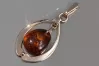 Vintage rose 14k 585 gold amber pendant vpab003