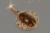 Vintage rose 14k 585 gold amber pendant vpab004