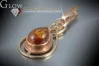 Vintage rose 14k 585 gold amber pendant vpab014