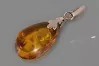 Vintage rose 14k 585 gold amber pendant vpab015