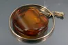 Vintage rose 14k 585 gold amber pendant vpab016