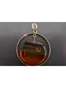 Russian rose Soviet gold amber pendant