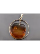 Russian rose Soviet gold amber pendant